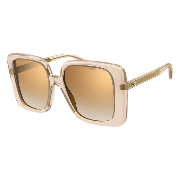 NEW GUCCI SQUARE WOMEN BEIGE GG1314S 005  SUNGLASSES - Picture 2 of 6